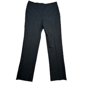 St John Dress Pants Womens Size 10 Black Zip Ankle Stretch Wool Italian Fabrics